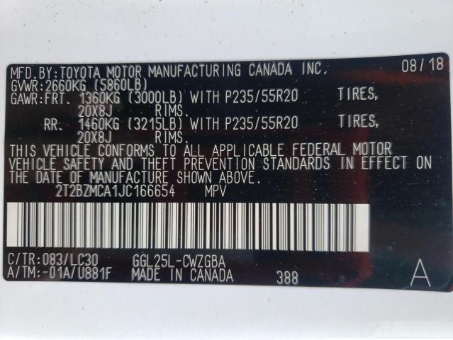 Photo 9 VIN: 2T2BZMCA1JC166654 - LEXUS RX 350 BAS 