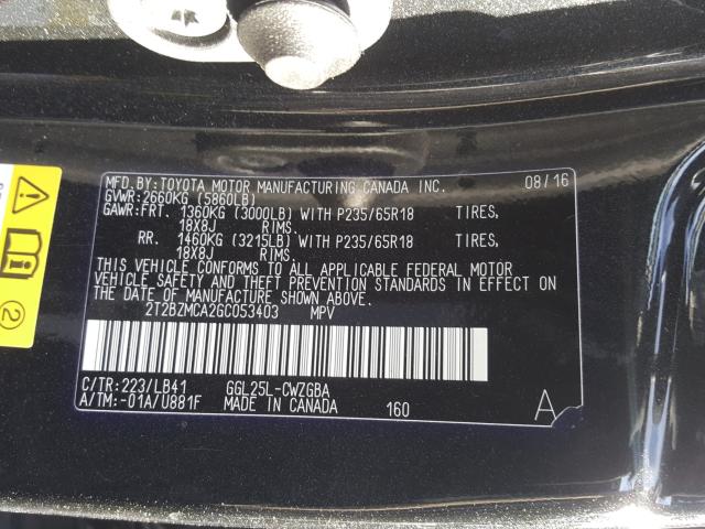 Photo 9 VIN: 2T2BZMCA2GC053403 - LEXUS RX 350 