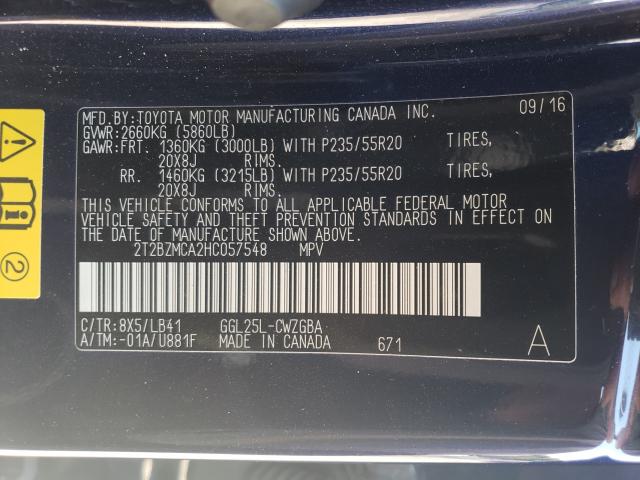 Photo 9 VIN: 2T2BZMCA2HC057548 - LEXUS RX 350 BAS 