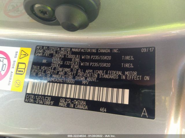 Photo 8 VIN: 2T2BZMCA2HC119000 - LEXUS RX 