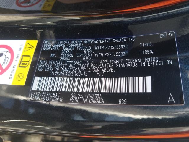 Photo 9 VIN: 2T2BZMCA2KC168415 - TOYOTA YARIS 