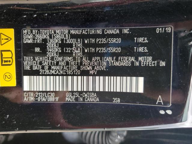 Photo 11 VIN: 2T2BZMCA2KC185120 - LEXUS RX 350 BAS 