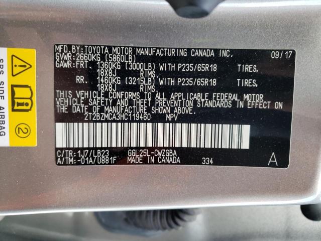 Photo 12 VIN: 2T2BZMCA3HC119460 - LEXUS RX 350 BAS 