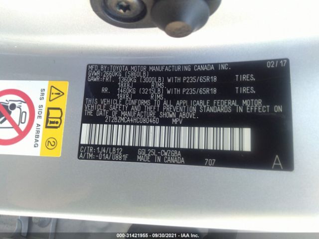 Photo 8 VIN: 2T2BZMCA4HC080460 - LEXUS RX 