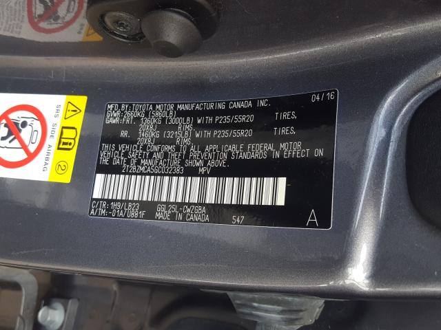 Photo 9 VIN: 2T2BZMCA5GC032383 - LEXUS RX350 