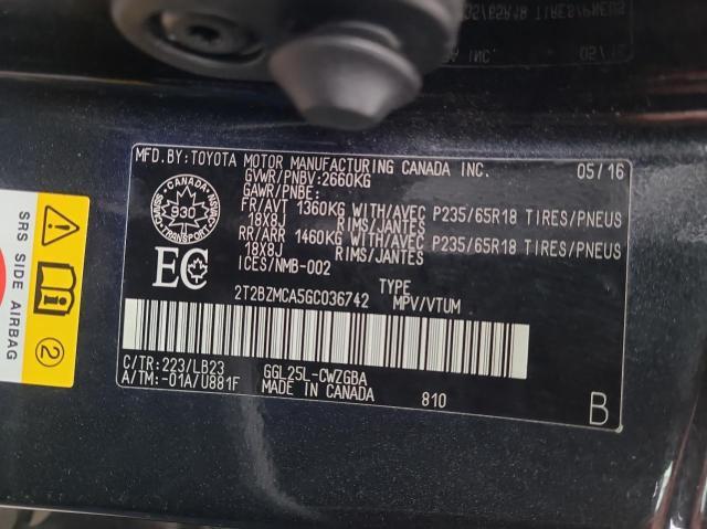 Photo 9 VIN: 2T2BZMCA5GC036742 - LEXUS RX 350 BAS 