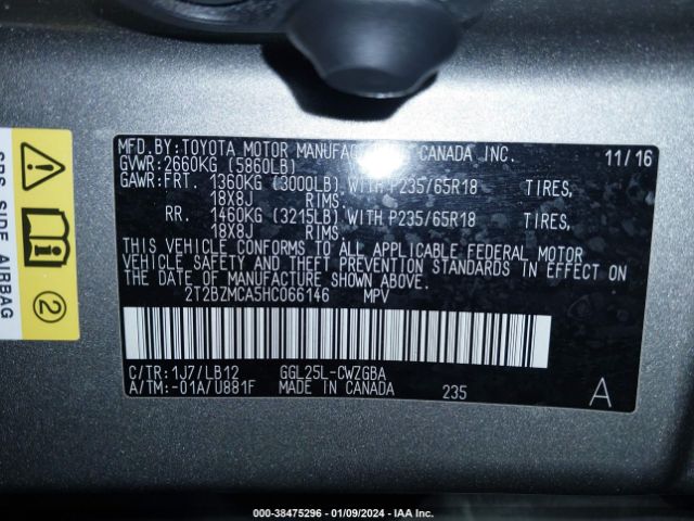 Photo 8 VIN: 2T2BZMCA5HC066146 - LEXUS RX 350 