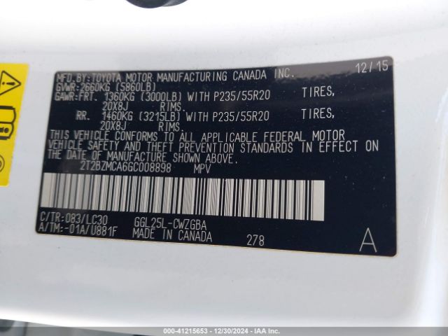 Photo 8 VIN: 2T2BZMCA6GC008898 - LEXUS RX 