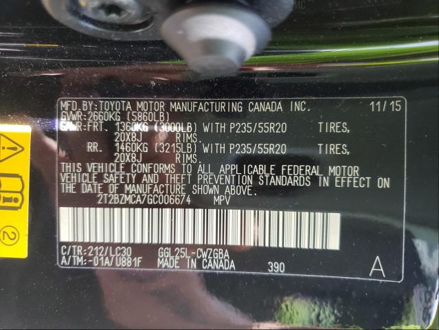 Photo 9 VIN: 2T2BZMCA7GC006674 - LEXUS RX 350 BAS 