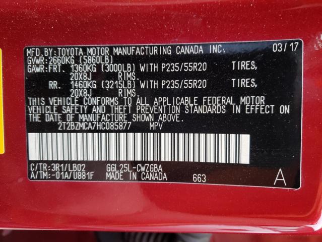 Photo 9 VIN: 2T2BZMCA7HC085877 - LEXUS RX 350 BAS 