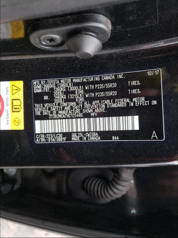 Photo 9 VIN: 2T2BZMCA7HC125486 - LEXUS RX 350 BAS 