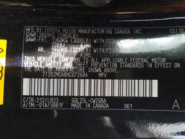 Photo 9 VIN: 2T2BZMCA8HC072684 - LEXUS RX 350 BAS 