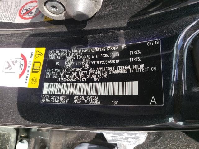 Photo 9 VIN: 2T2BZMCA8KC194176 - LEXUS RX 350 BAS 