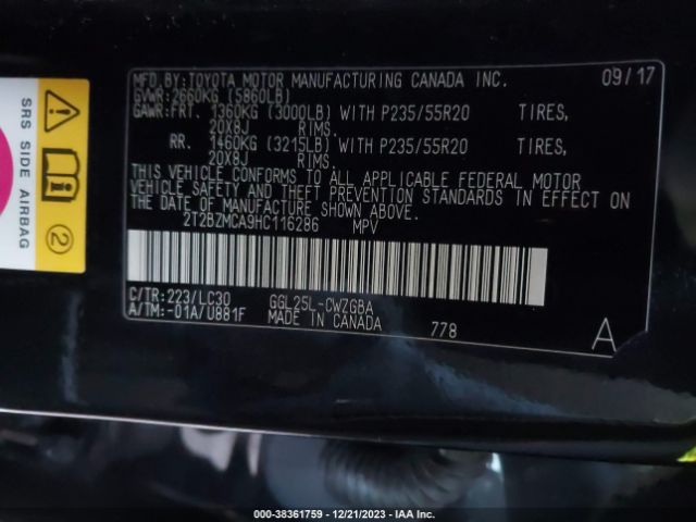 Photo 8 VIN: 2T2BZMCA9HC116286 - LEXUS RX 350 