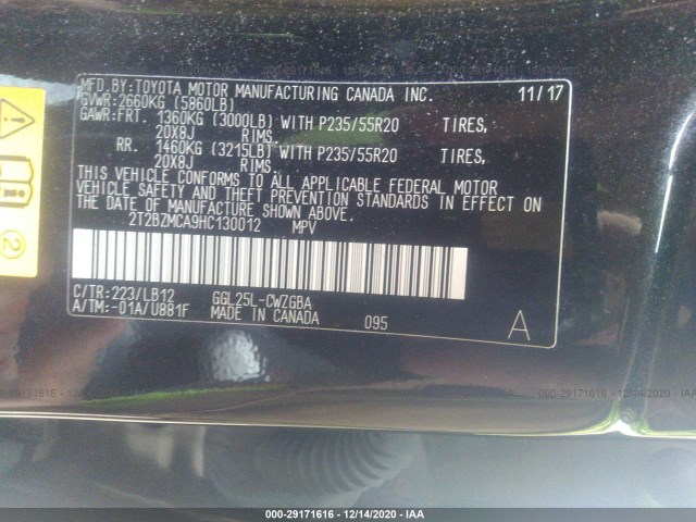 Photo 8 VIN: 2T2BZMCA9HC130012 - LEXUS RX 