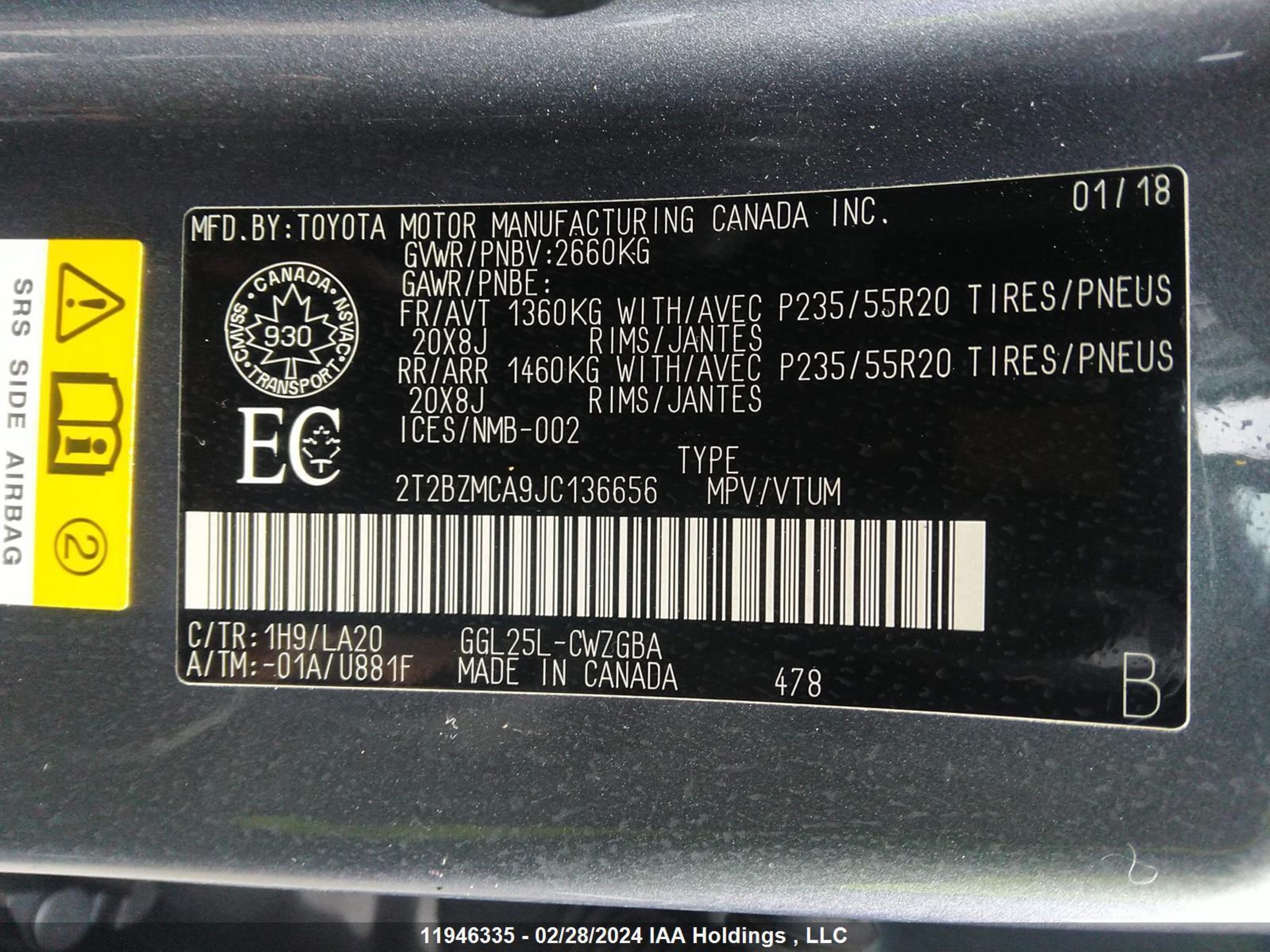 Photo 8 VIN: 2T2BZMCA9JC136656 - LEXUS RX 