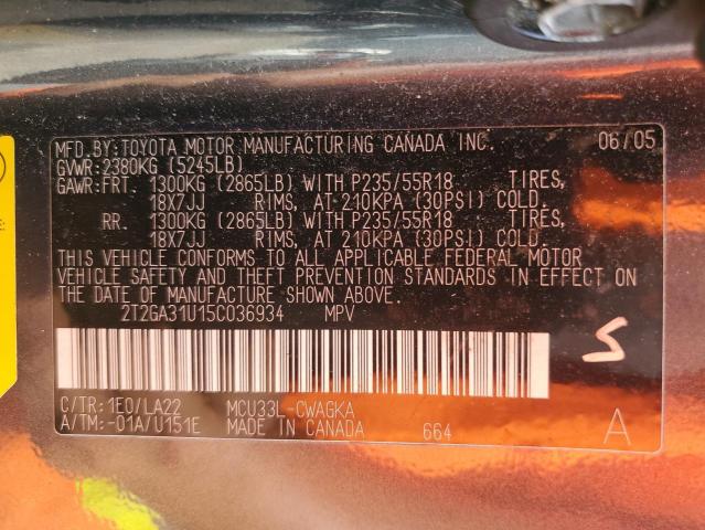 Photo 11 VIN: 2T2GA31U15C036934 - LEXUS RX330 