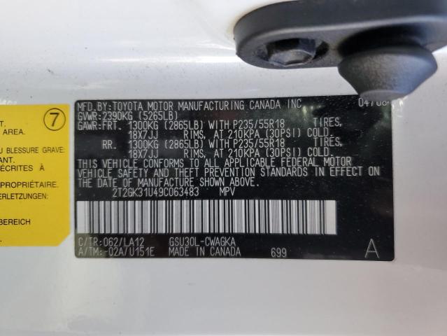 Photo 11 VIN: 2T2GK31U49C063483 - LEXUS RX 350 