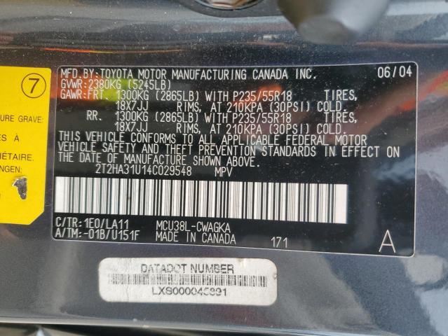 Photo 12 VIN: 2T2HA31U14C029548 - LEXUS RX330 