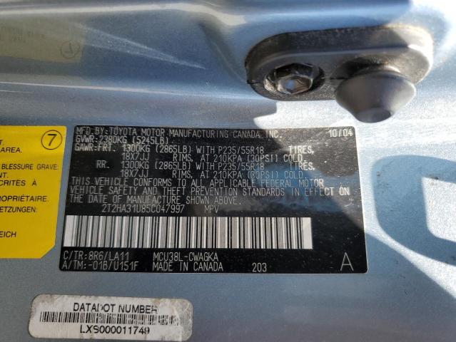 Photo 11 VIN: 2T2HA31U85C047997 - LEXUS RX330 