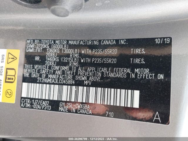 Photo 8 VIN: 2T2HGMDA3LC045884 - LEXUS RX 450H 