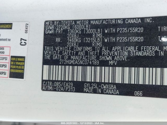 Photo 8 VIN: 2T2HGMDA5NC074189 - LEXUS RX 450H 