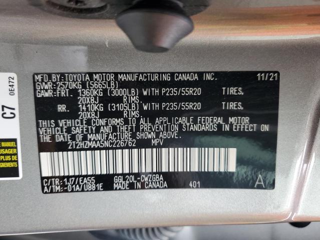 Photo 12 VIN: 2T2HZMAA5NC226762 - LEXUS RX350 