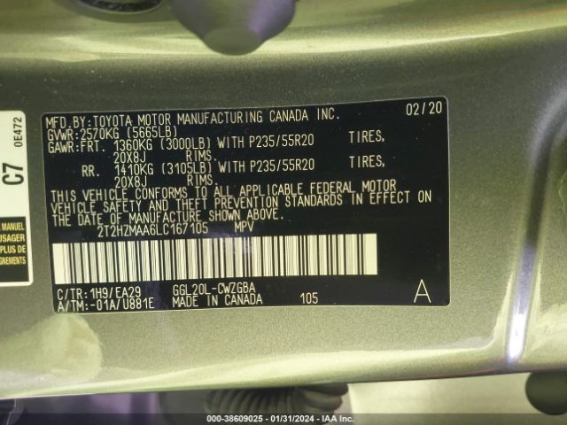 Photo 8 VIN: 2T2HZMAA6LC167105 - LEXUS RX 350 