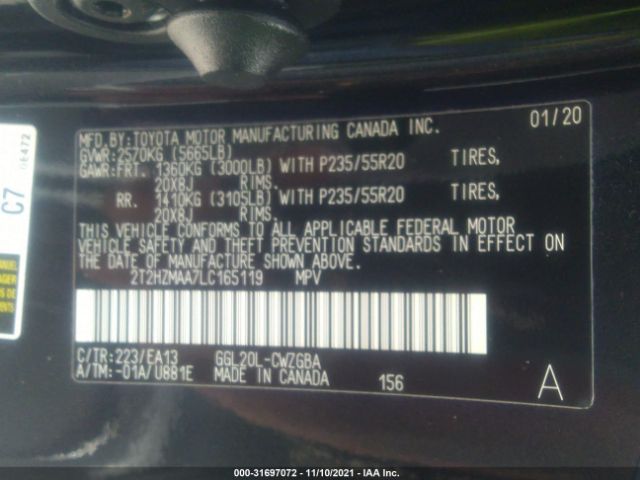 Photo 8 VIN: 2T2HZMAA7LC165119 - LEXUS RX 