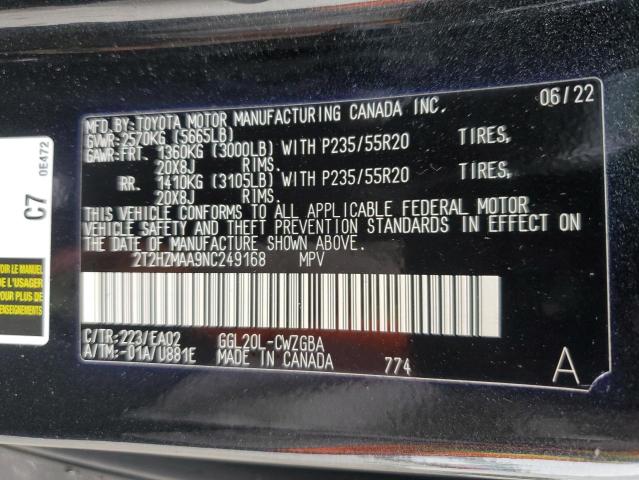 Photo 12 VIN: 2T2HZMAA9NC249168 - LEXUS RX 350 