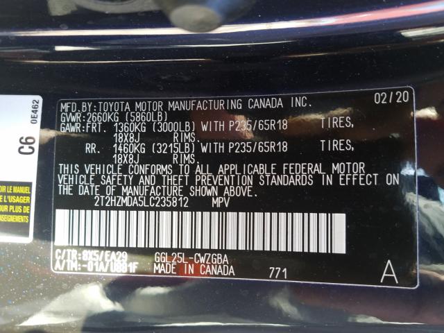 Photo 9 VIN: 2T2HZMDA5LC235812 - LEXUS RX 350 