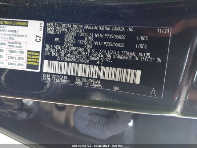 Photo 8 VIN: 2T2HZMDA9NC320428 - LEXUS RX 