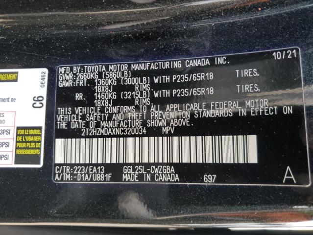 Photo 12 VIN: 2T2HZMDAXNC320034 - LEXUS RX 350 