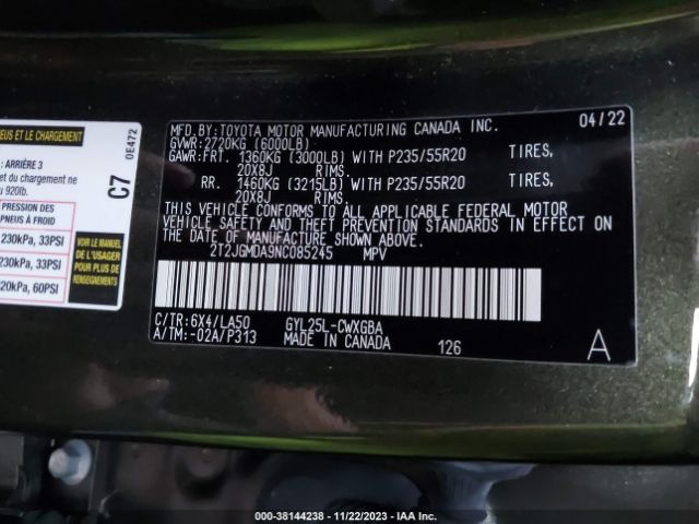 Photo 8 VIN: 2T2JGMDA9NC085245 - LEXUS RX 450H 