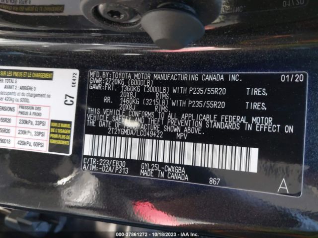 Photo 8 VIN: 2T2YGMDA7LC049422 - LEXUS RX 450H 