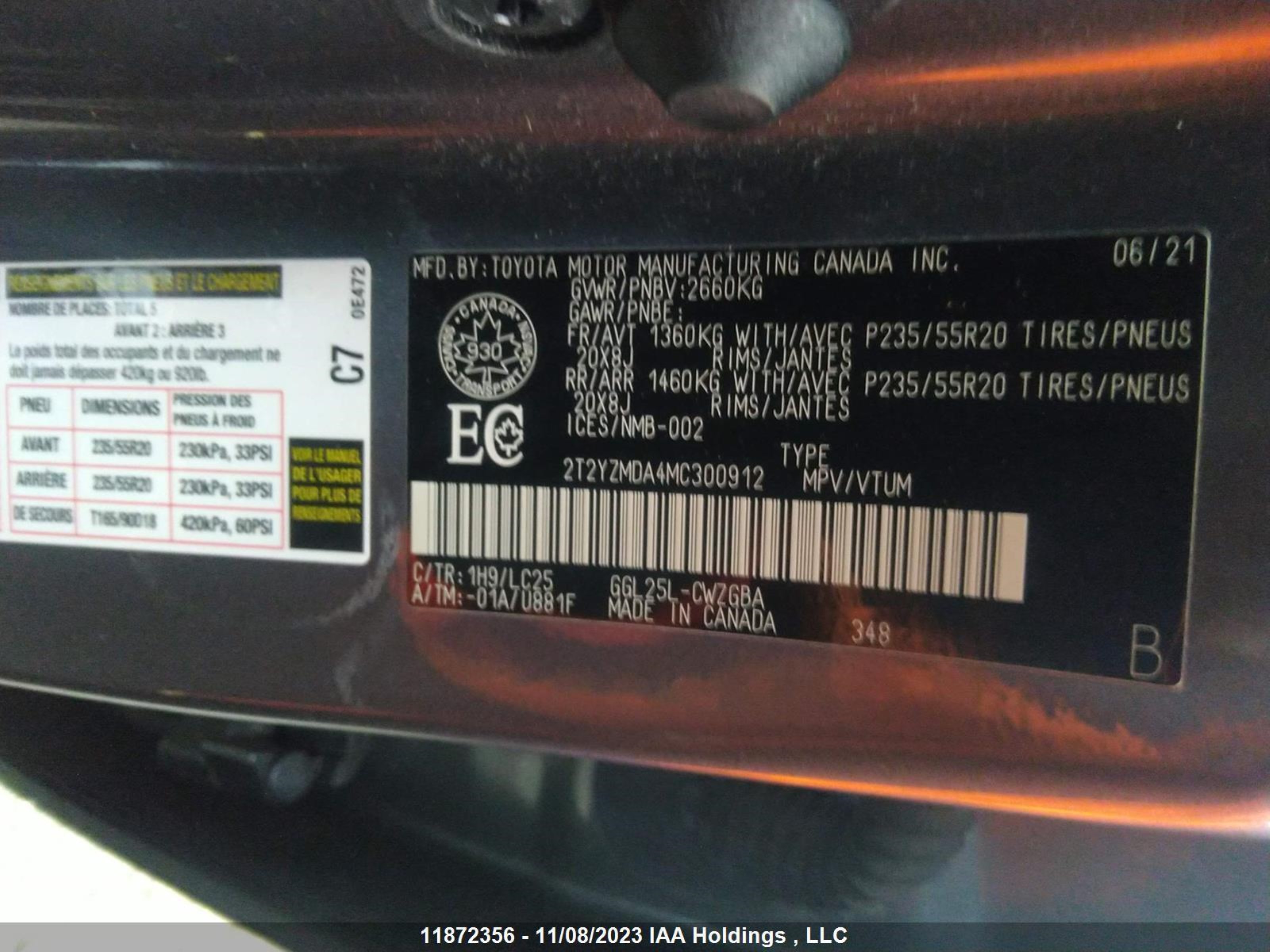 Photo 8 VIN: 2T2YZMDA4MC300912 - LEXUS RX 