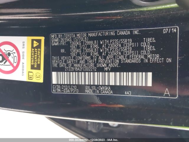 Photo 8 VIN: 2T2ZB1BA2FC002212 - LEXUS RX 450H 