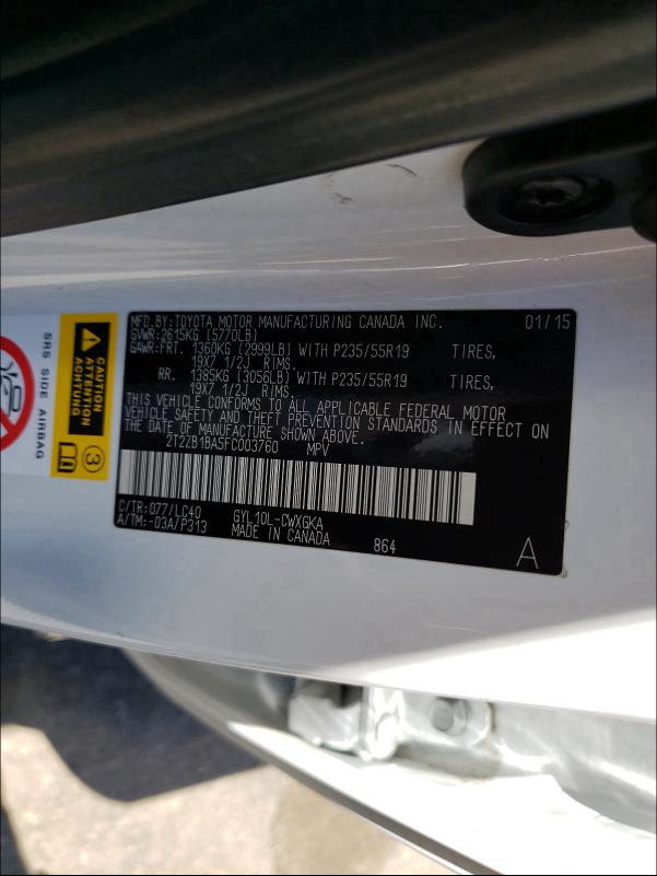 Photo 9 VIN: 2T2ZB1BA5FC003760 - LEXUS RX 450H 