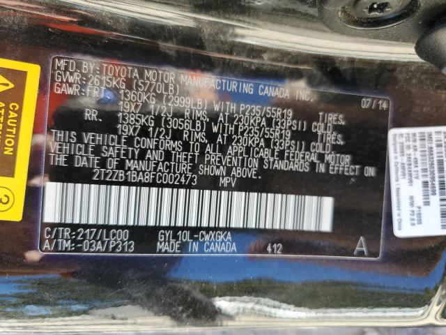 Photo 13 VIN: 2T2ZB1BA8FC002473 - LEXUS RX450 