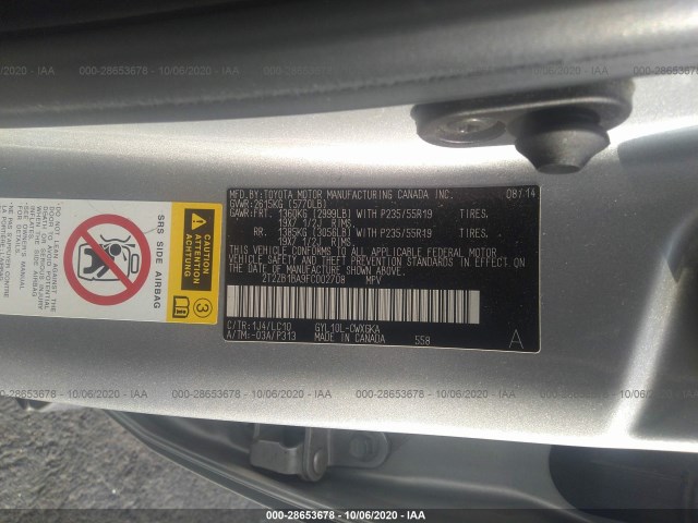 Photo 8 VIN: 2T2ZB1BA9FC002708 - LEXUS RX450 