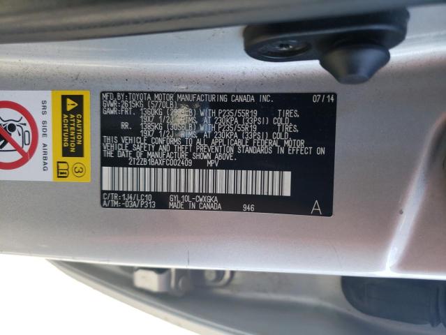 Photo 12 VIN: 2T2ZB1BAXFC002409 - LEXUS RX 450H 