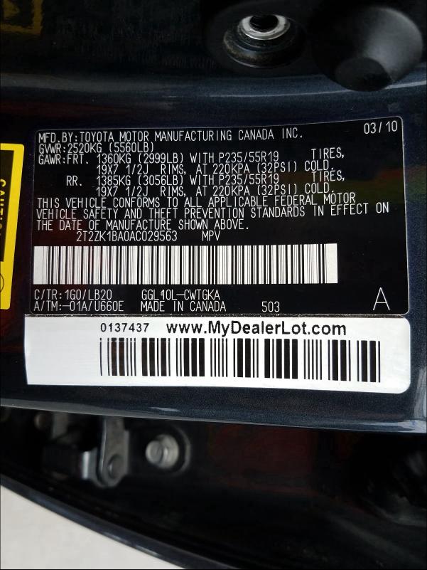 Photo 9 VIN: 2T2ZK1BA0AC029563 - LEXUS RX 350 