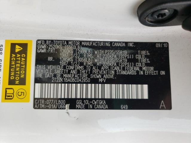 Photo 9 VIN: 2T2ZK1BA0BC042850 - LEXUS RX 350 