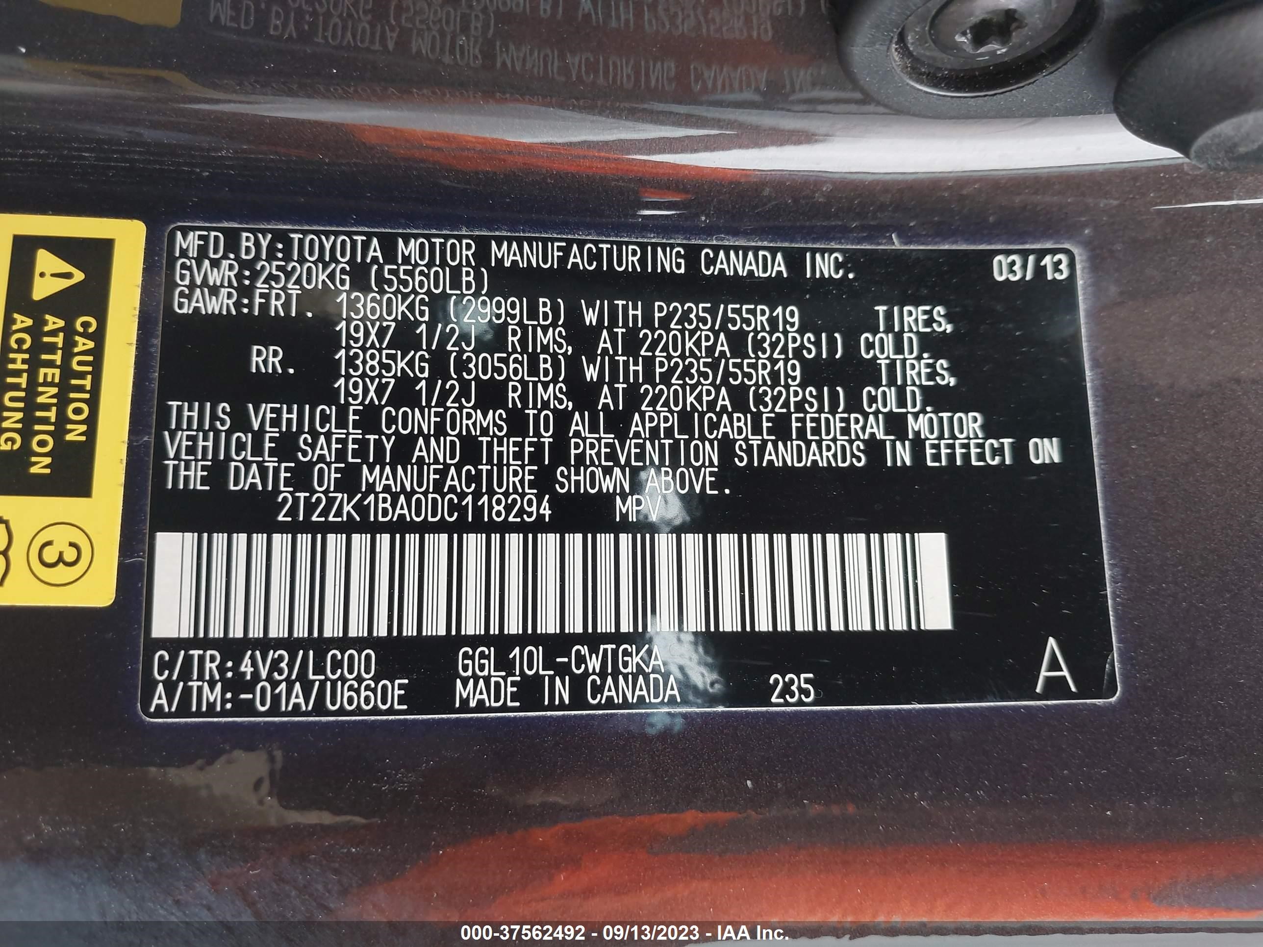 Photo 8 VIN: 2T2ZK1BA0DC118294 - LEXUS RX 