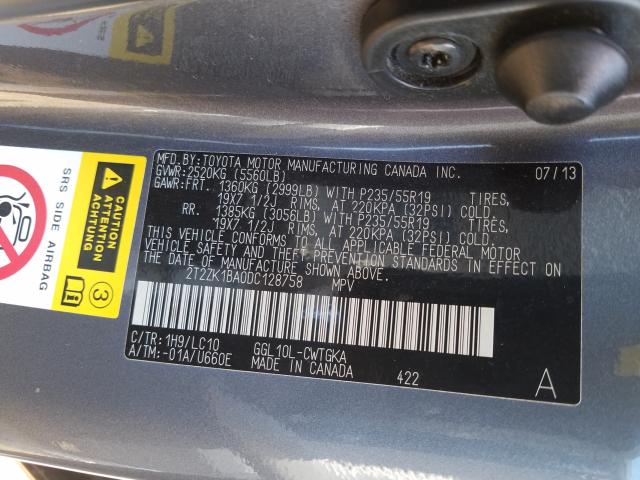 Photo 9 VIN: 2T2ZK1BA0DC128758 - LEXUS RX 350 