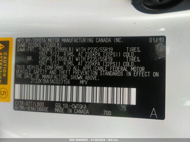 Photo 8 VIN: 2T2ZK1BA1AC023156 - LEXUS RX 350 