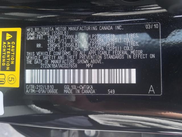 Photo 9 VIN: 2T2ZK1BA1AC027658 - LEXUS RX 350 