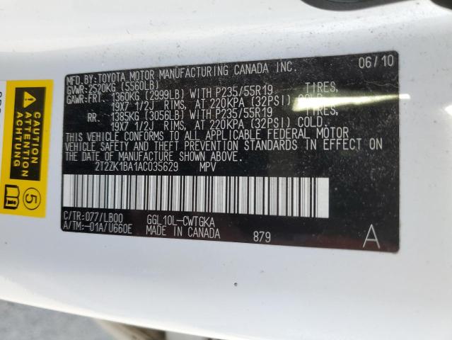 Photo 12 VIN: 2T2ZK1BA1AC035629 - LEXUS RX 350 