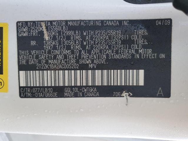 Photo 12 VIN: 2T2ZK1BA2AC005202 - LEXUS RX 350 