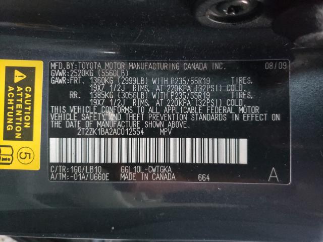 Photo 9 VIN: 2T2ZK1BA2AC012554 - LEXUS RX 350 